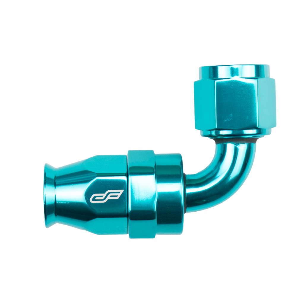 -8 AN 90 Degree Female Aluminum Hose End (PTFE)