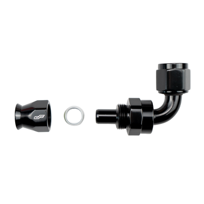 -8 AN 90 Degree Female Aluminum Hose End (PTFE)