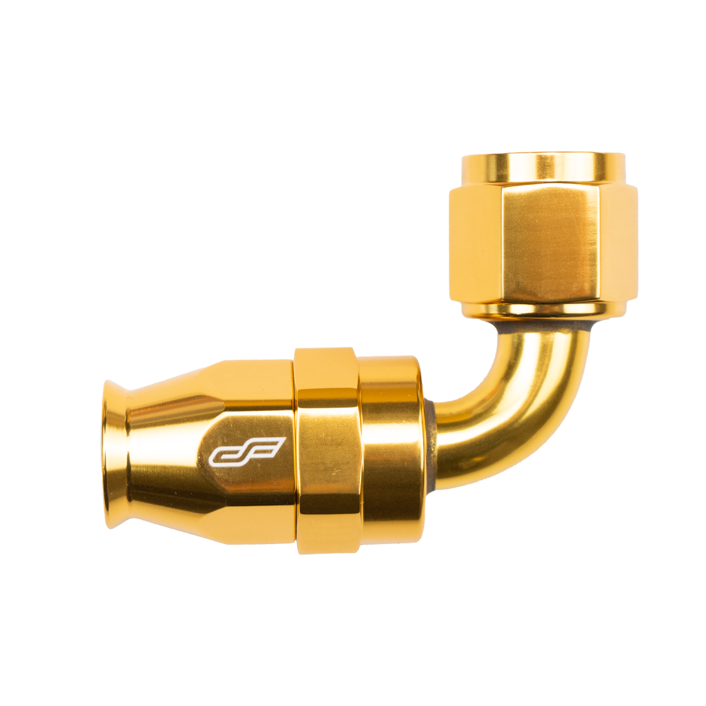 -6 AN 90 Degree Female Aluminum Hose End (PTFE)