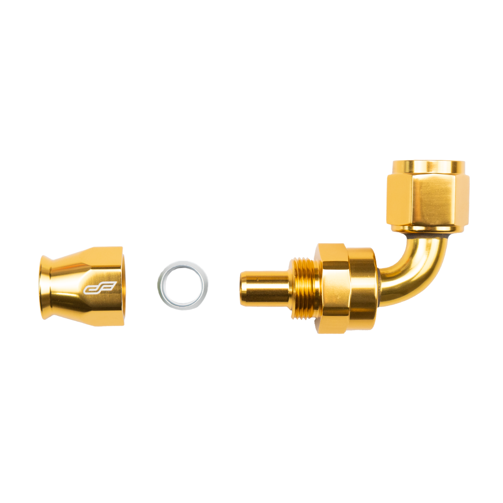 -6 AN 90 Degree Female Aluminum Hose End (PTFE)