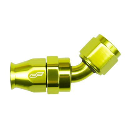 -6 AN 45 Degree Female Aluminum Hose End (PTFE)