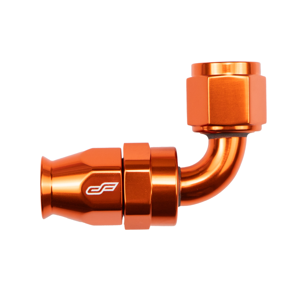-6 AN 90 Degree Female Aluminum Hose End (PTFE)